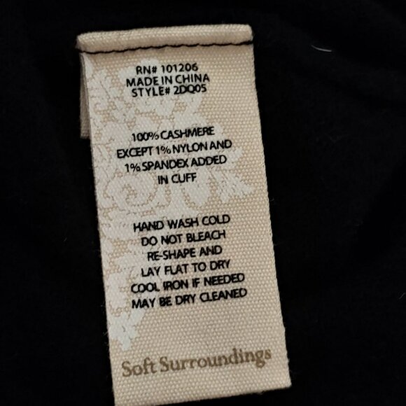 Soft Surroundings Double V Neck Cashmere Sweater - Picture 8 of 8